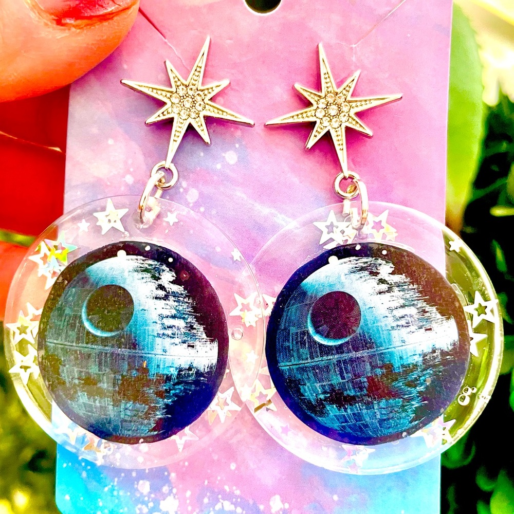 The Death Star Acrylic Earrings